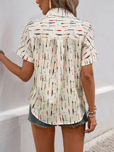 Perfee Printed Collared Neck Short Sleeve Shirt OutfitFlow